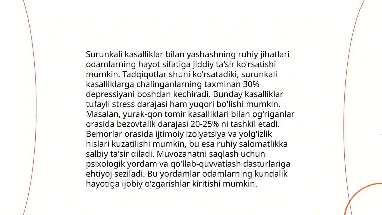 Surunkali somatik kasalliklar bilan ogʻrigan bemorlar psixologiyasi 4
