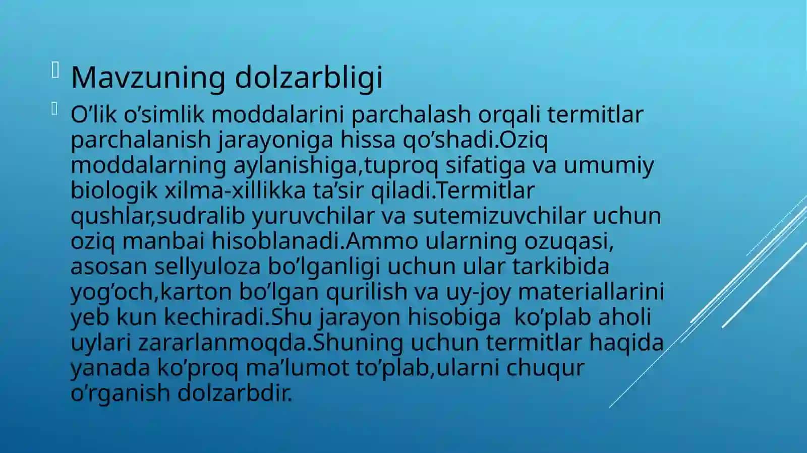 Termitlar oilasi tarkibi va hayot kechirishi 4