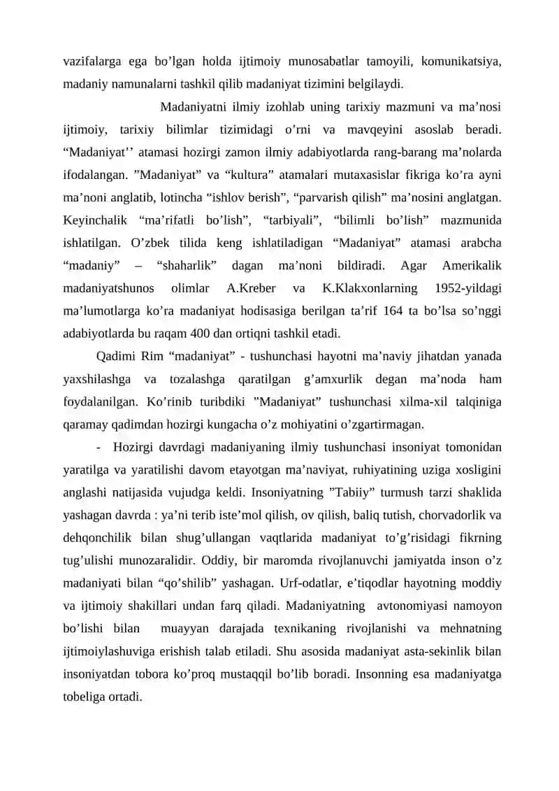 Madaniyatning o'rni 4