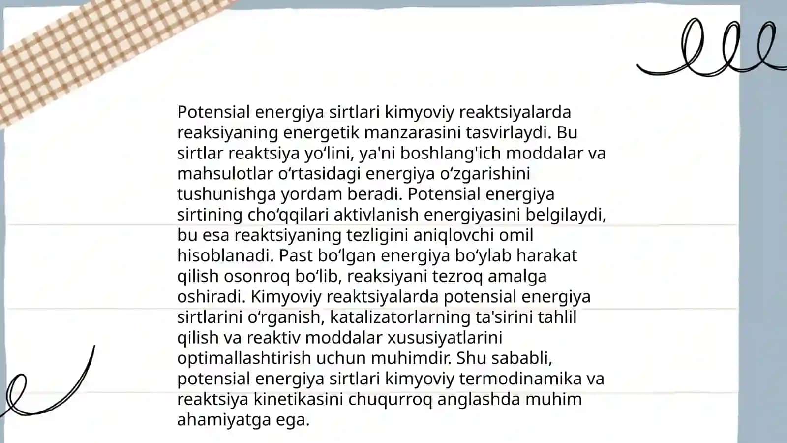 Hozirgi zamon kimyosi tuzilish nazariyasida potensial energiya sirtining roʻli 4