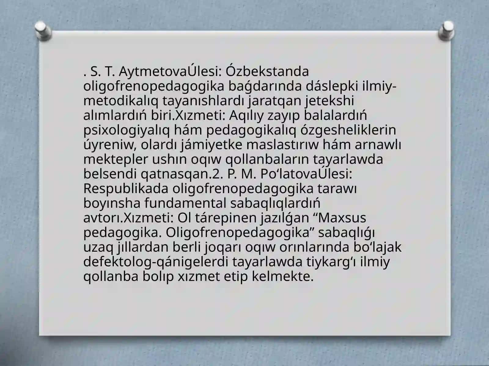 Oligofrenopedagogikapa’ninin’rawajlaniwinau’lesqosqanrespublikaalimlari 4