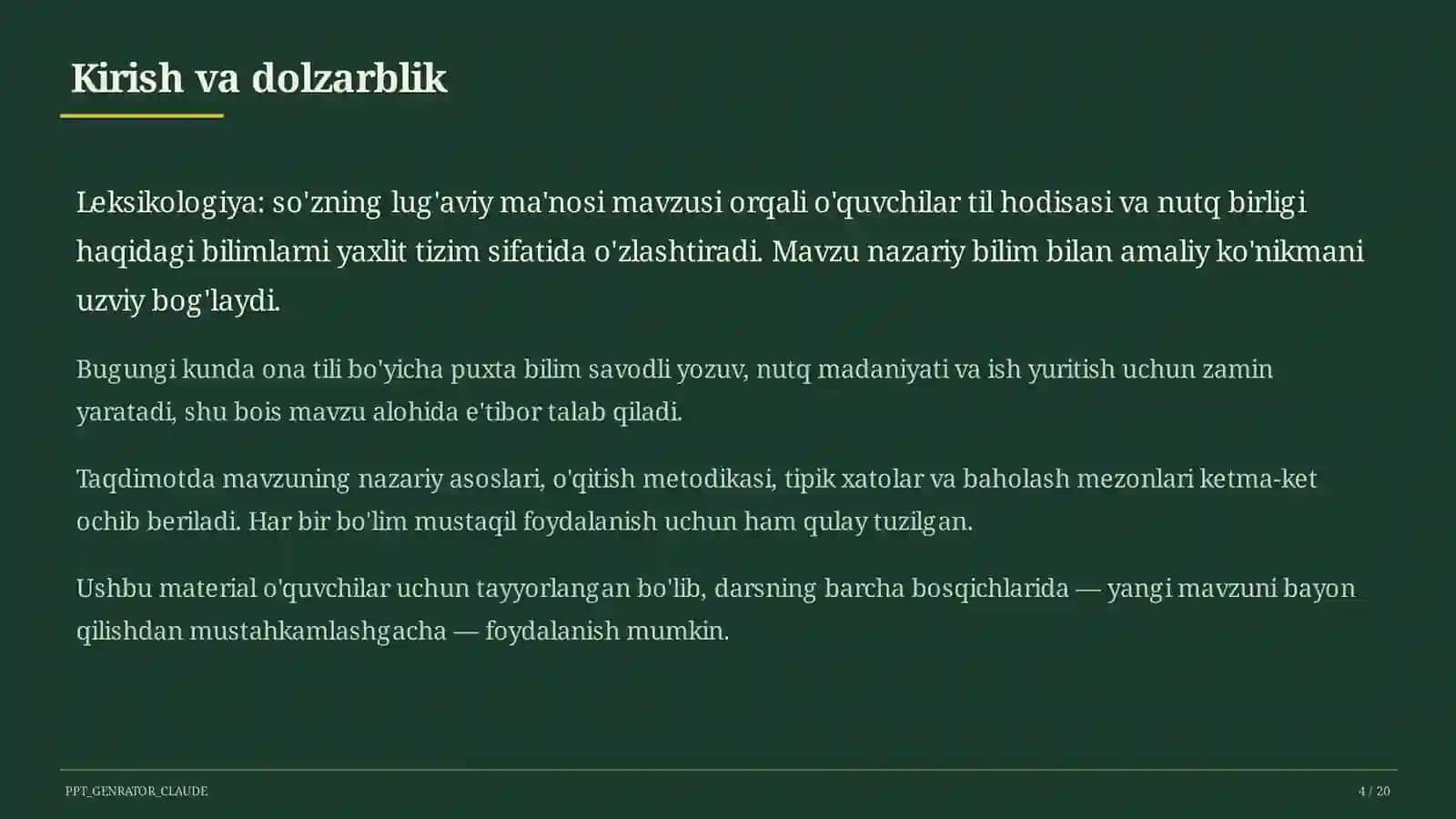 Leksikologiya: so'zning lug'aviy ma'nosi (5-sinf) 4