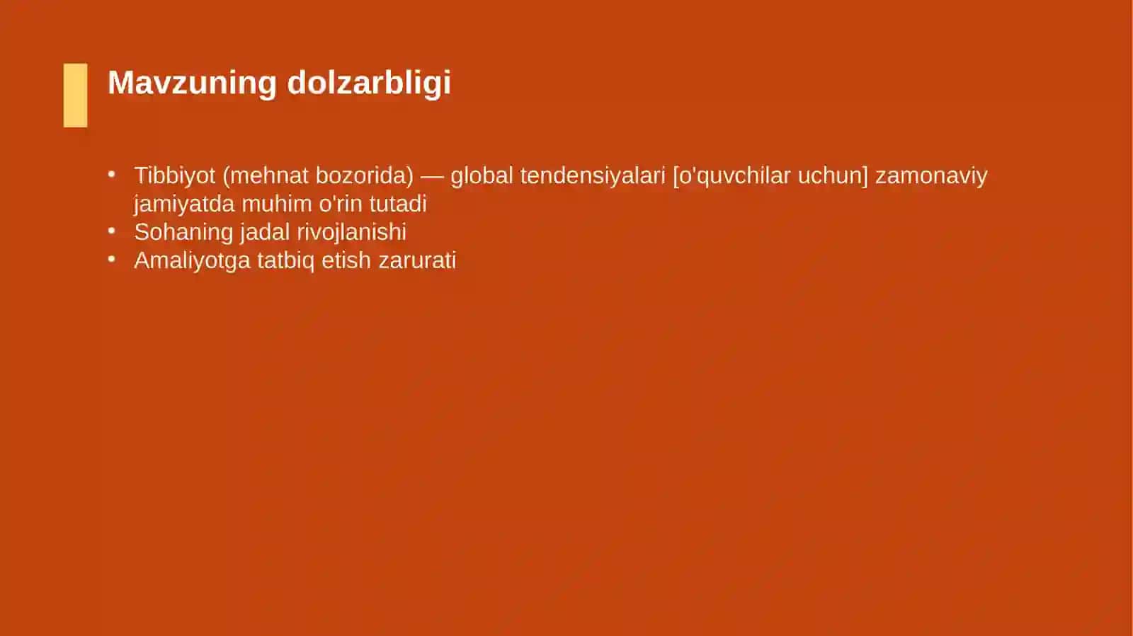 Tibbiyot (mehnat bozorida) — global tendensiyalari [o'quvchilar uchun] 4