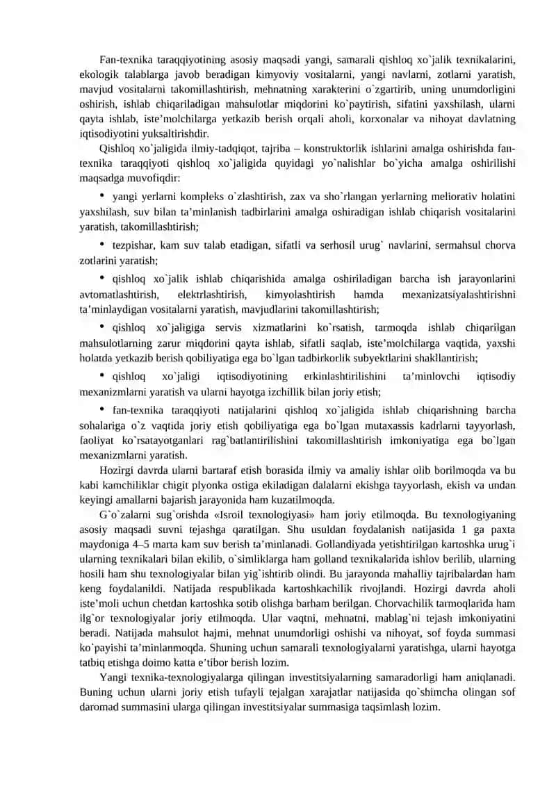 Qishloq xo`jaligida ilmiy tadqiqot va tajriba konstruktorlik ishlarini tashkil etish 4