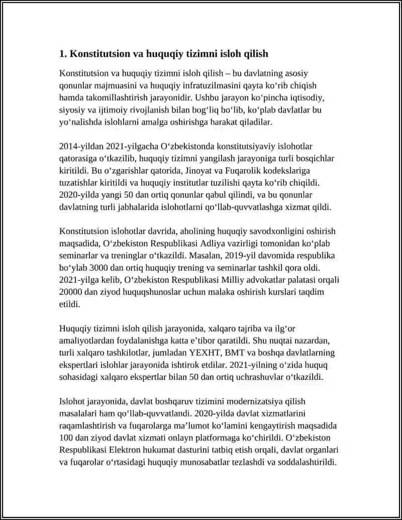 MUSTAQILLIK YILLARIDA DAVLAT BOSHQARUVI TIZIMIDA AMALGA OSHIRILGAN ISLOHATLAR 4