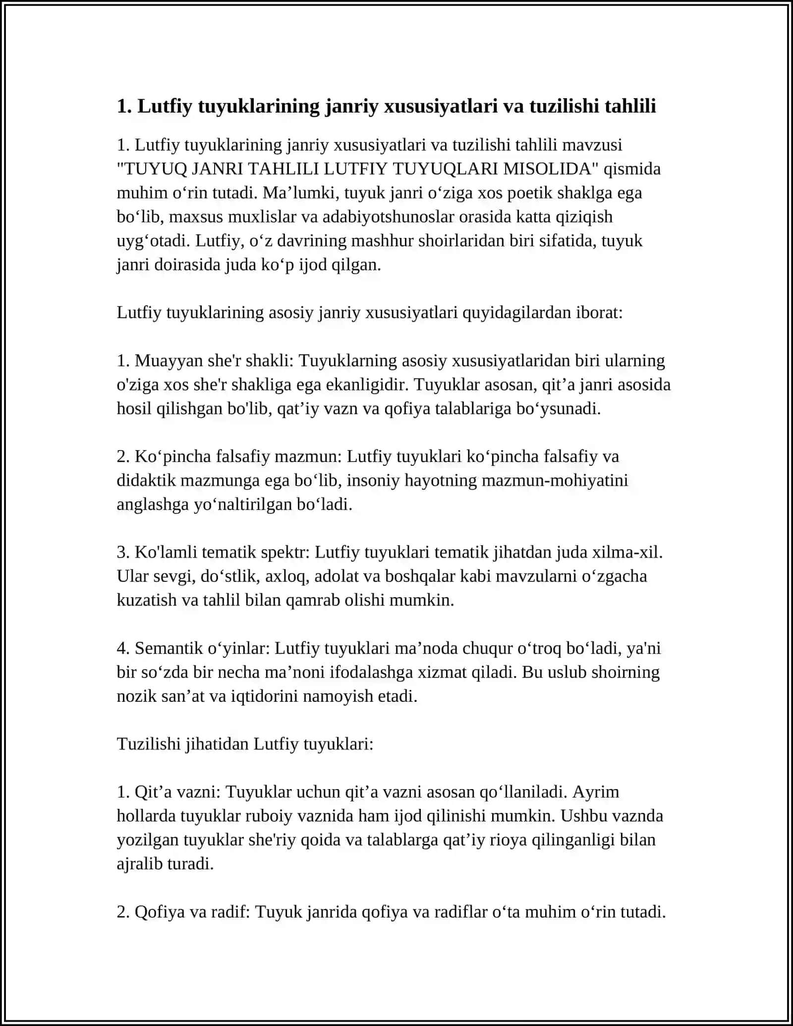 TUYUQ JANRI TAHLILI LUTFIY TUYUQLARI MISOLIDA 4