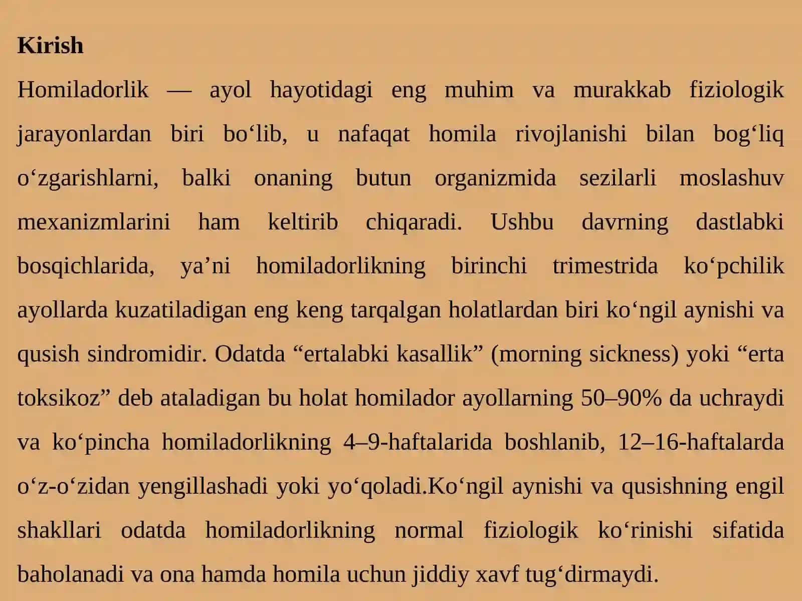 Homiladorlikning koʻngilaynishi va qusishi 4