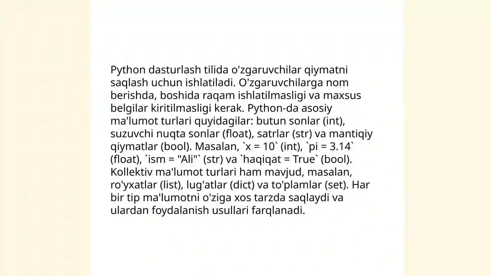 Python dasturlash tilining asoslari 4