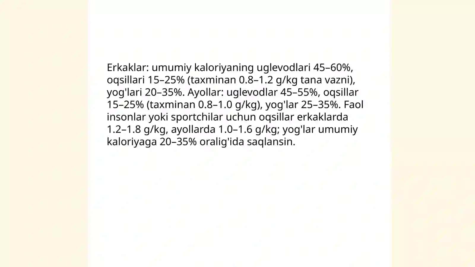 Ovqat ratsioni 4