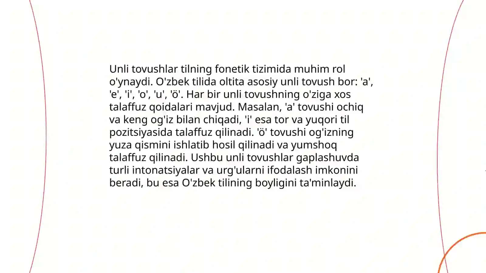 Unli tovushlarni òrganish jarayonida òquvchilarda imloviy savodxonlikni shakllantirish 4