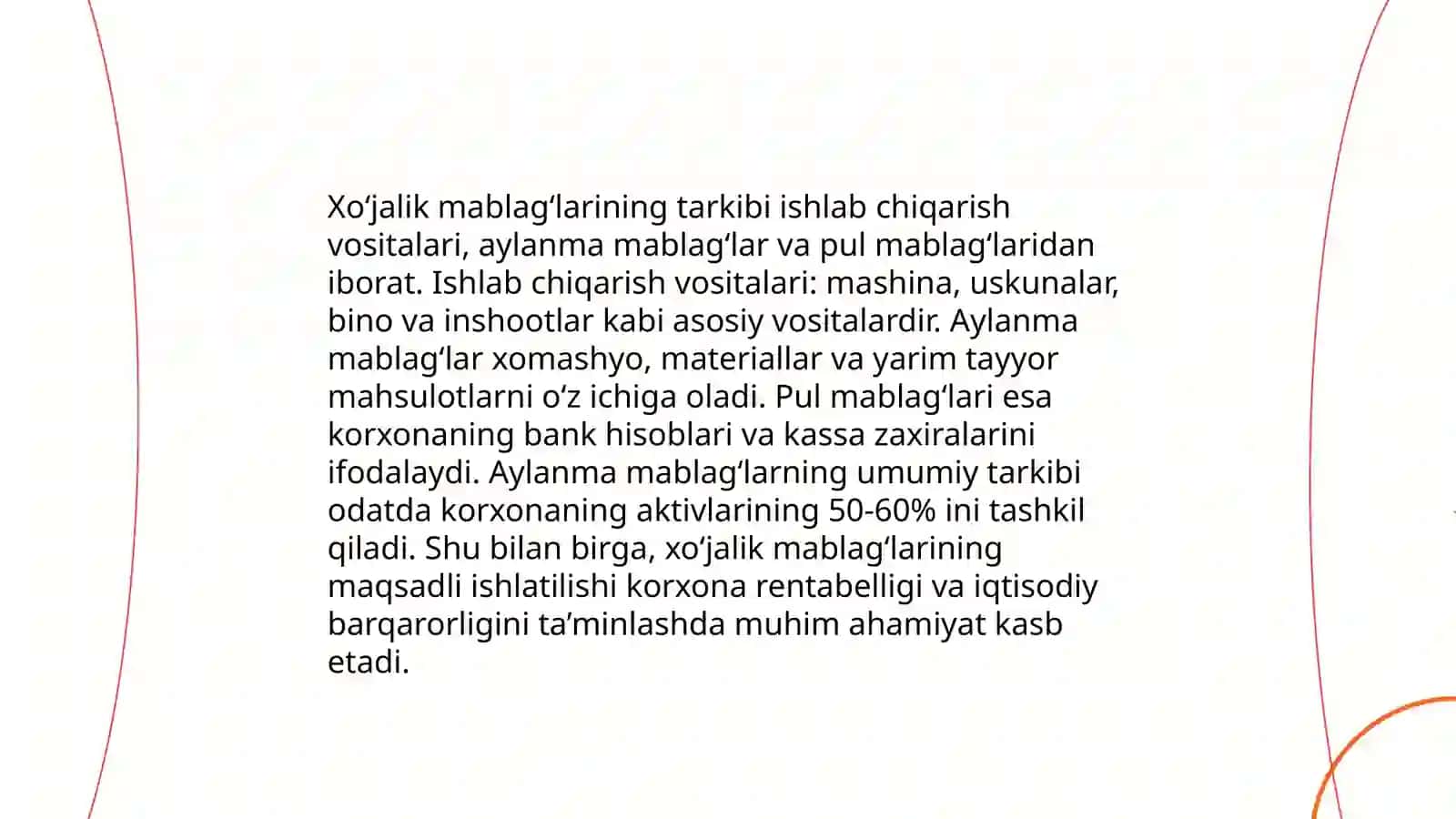 Xoʻjalik mablagʻlarining guruhlanishi 4