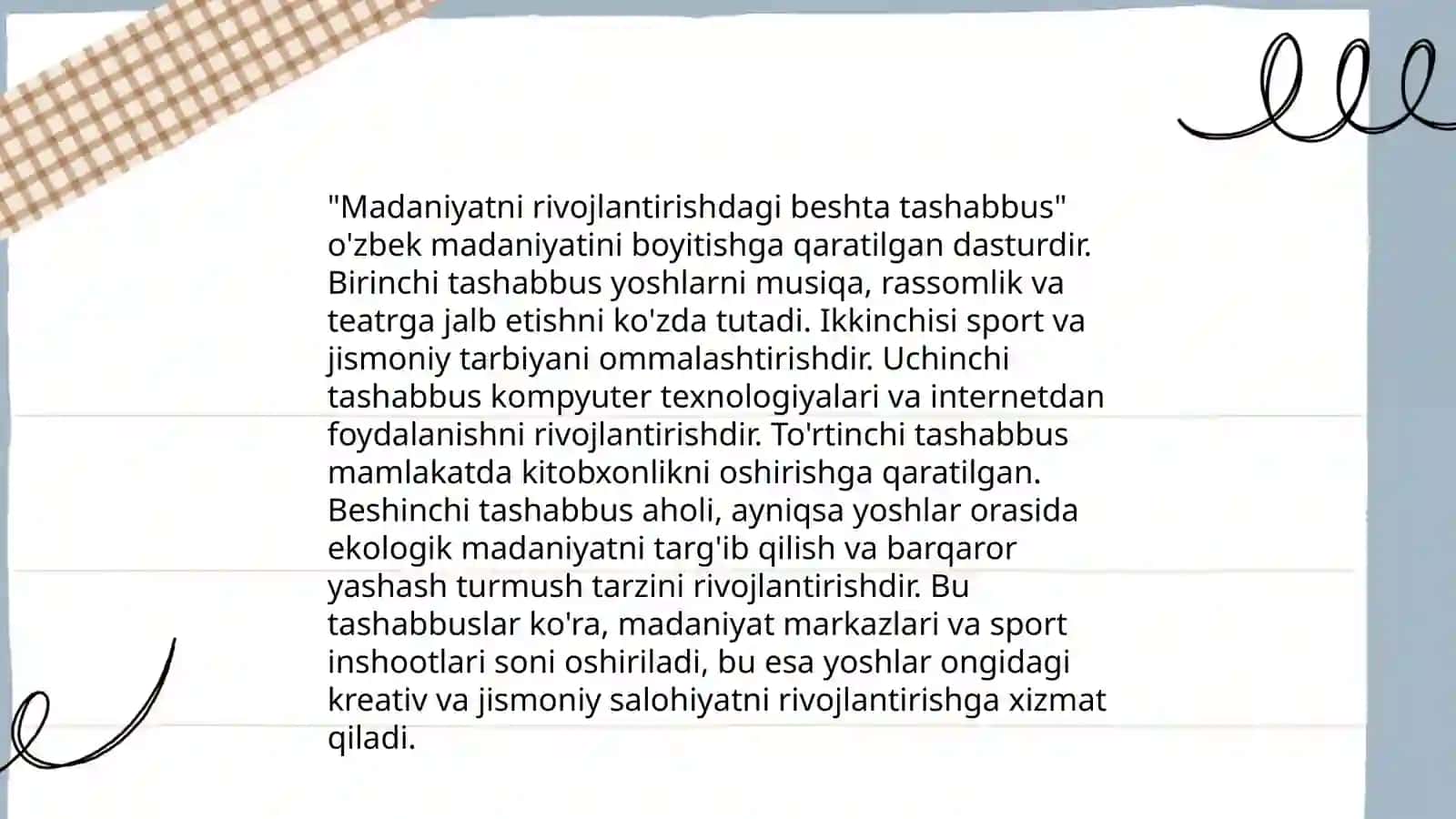 Beshta tashabbus va uning jamiyatdagi roli 4