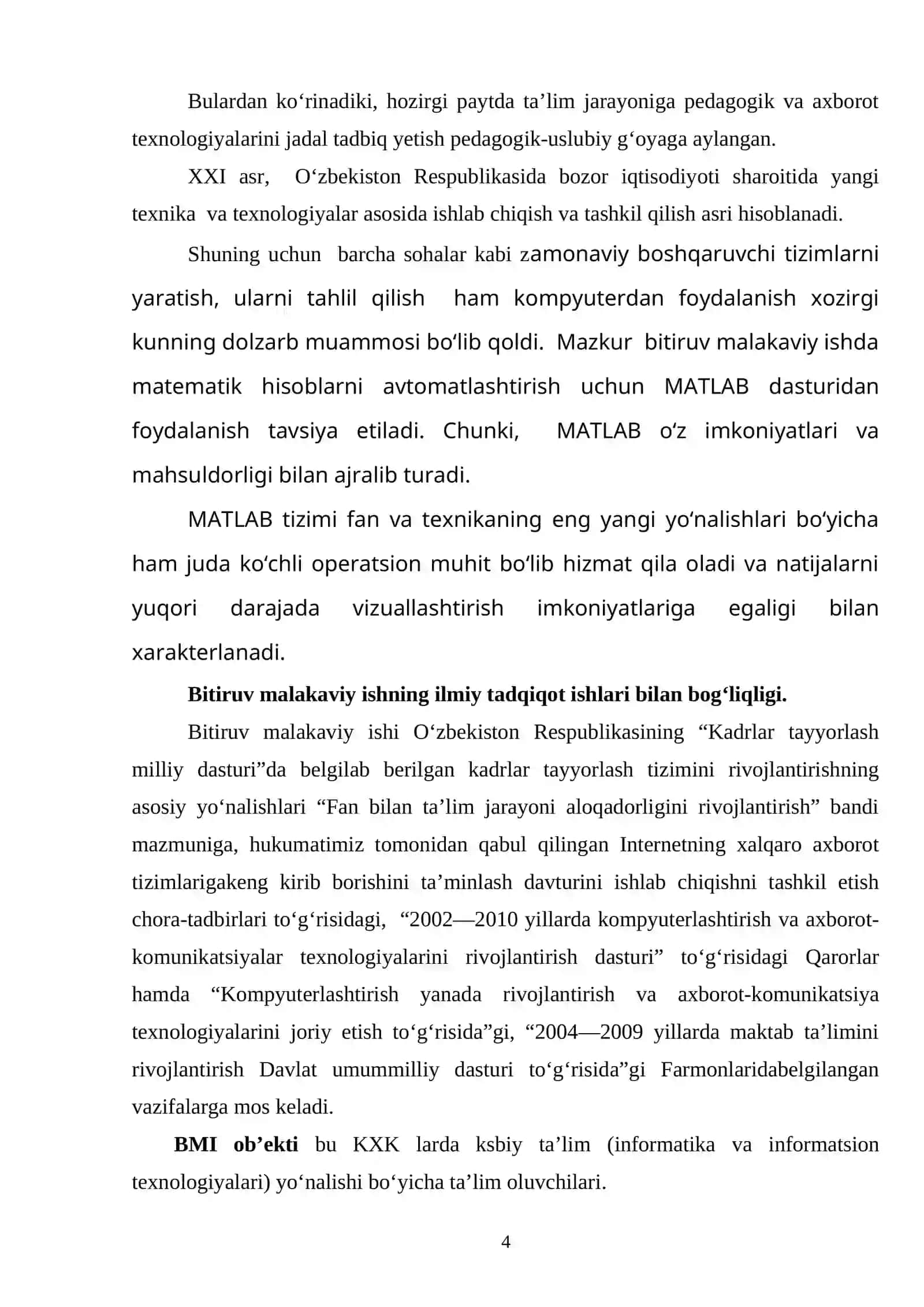 Zamonaviy boshqaruvchi tizimlarning matematik modellari. BMI 4