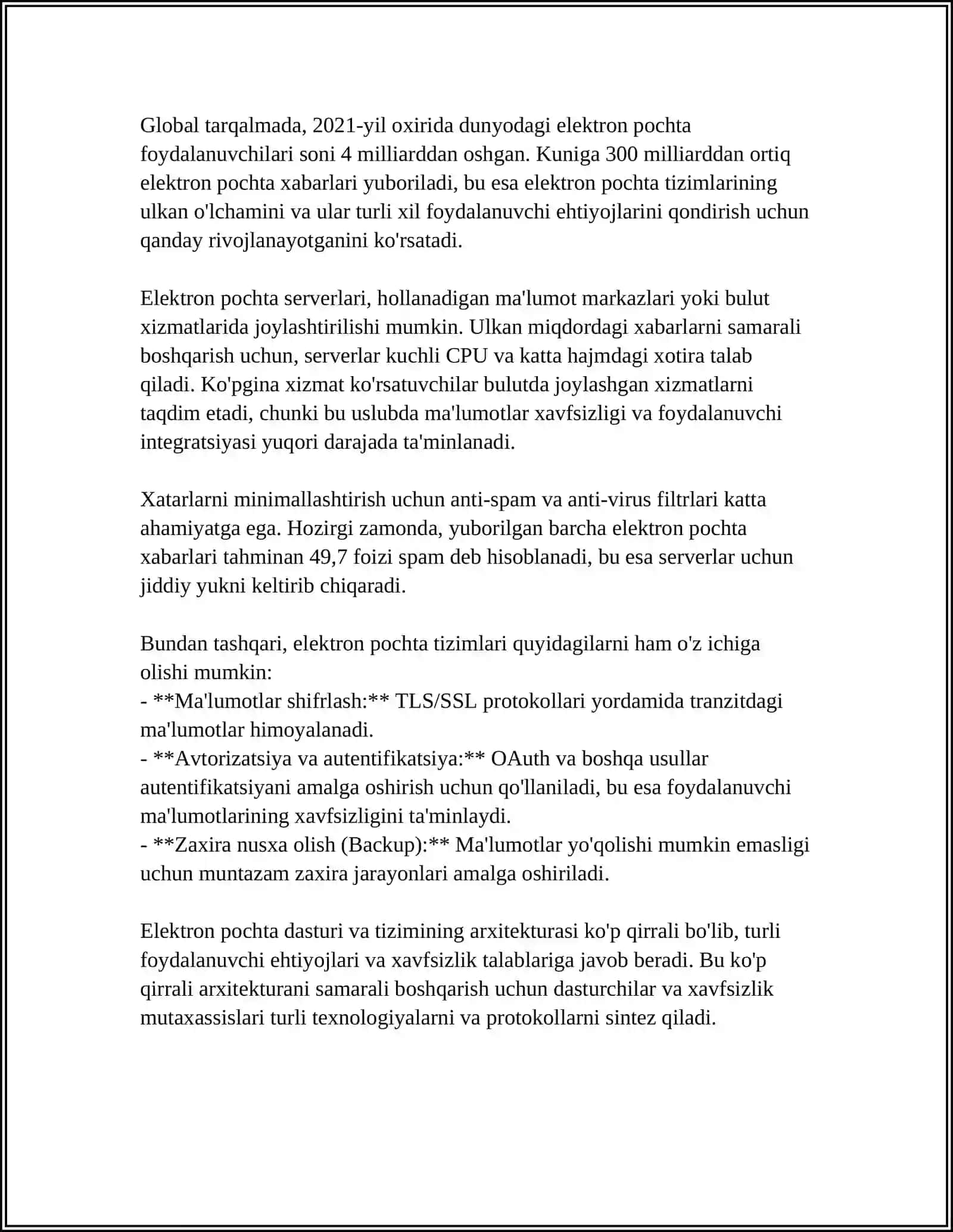ODDIY ELEKTRON POCHTA DASTURINI YARATISH 4