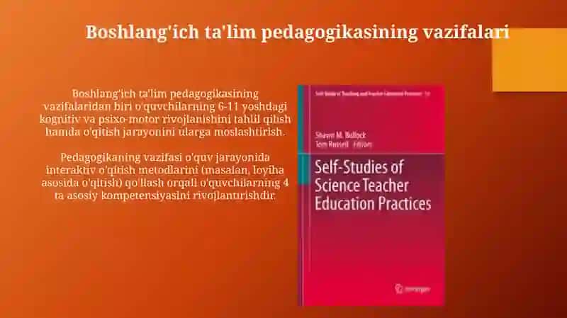 Boshlangʻich taʼlim pedagogikasi fanining maqsadi va vazifalari 4