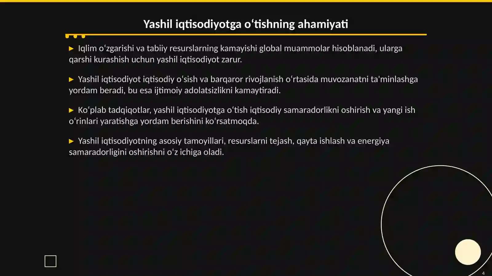 Yashil iqtisodiyotga o‘tish tamoyillari 4