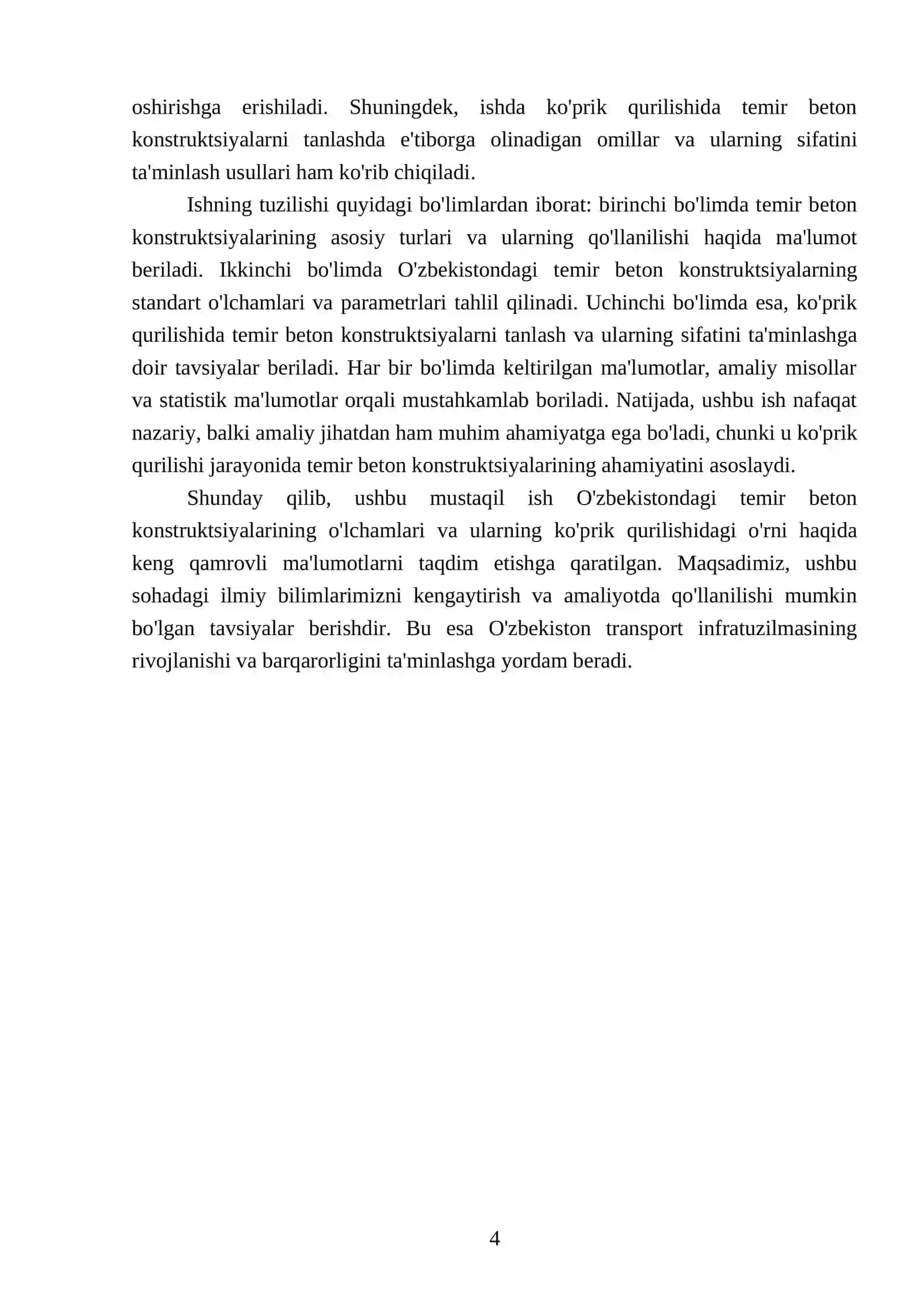 Ko’prik qurilishi uchun O’zbekistondagi temir beton konstuktsiyalar o’lchamlari 4