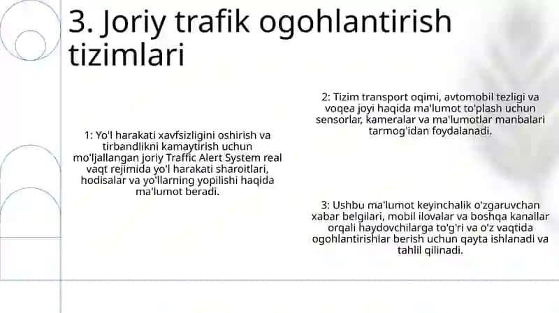 Yo’L-Transport Xodisasn (YTX) To’G’Risida O’Z Vaqtida Xabar Berish Va Ogohlantirish Tizimi 4