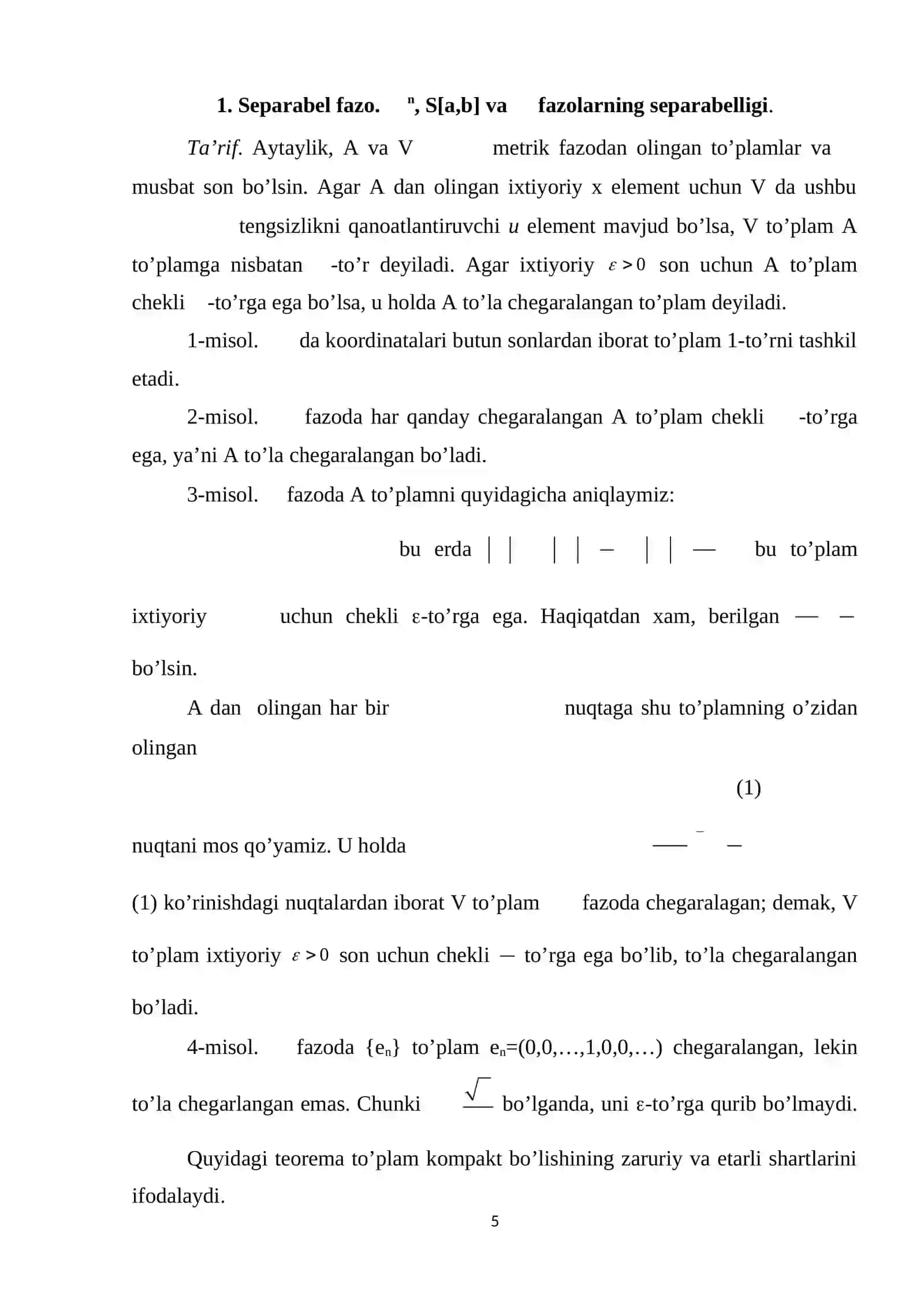 Separabel bo’lmagan fazolar 4