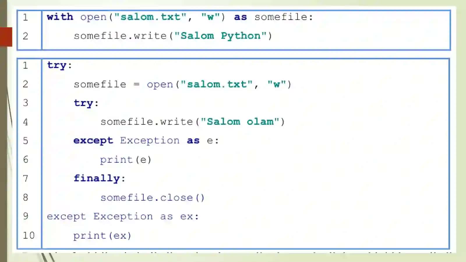 Python (Basic) Fayillar bilan ishlash. Fayillarni ochish va yopish 4
