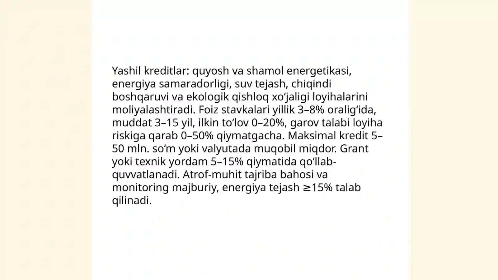Ekologiyani asrash uchun bank tashkil etish 4