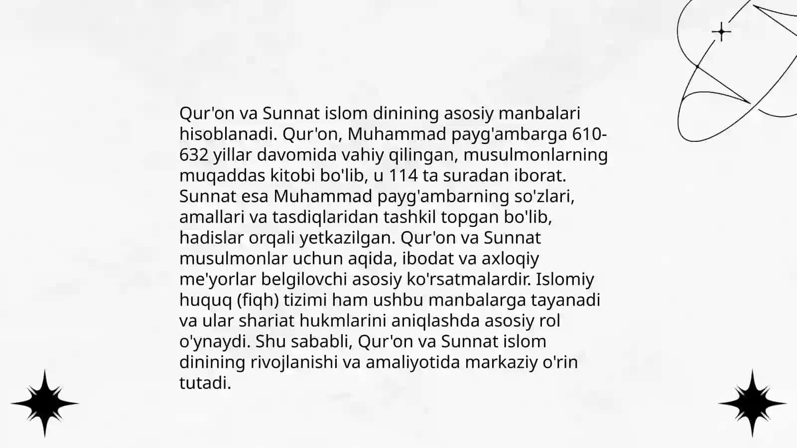 Islom dinining tarixi va Islom dini manbalari, aqidaviy va fiqhiy maktablar, qadriyalar va marifat, Islomda iqtisodiy munosabatlar 4