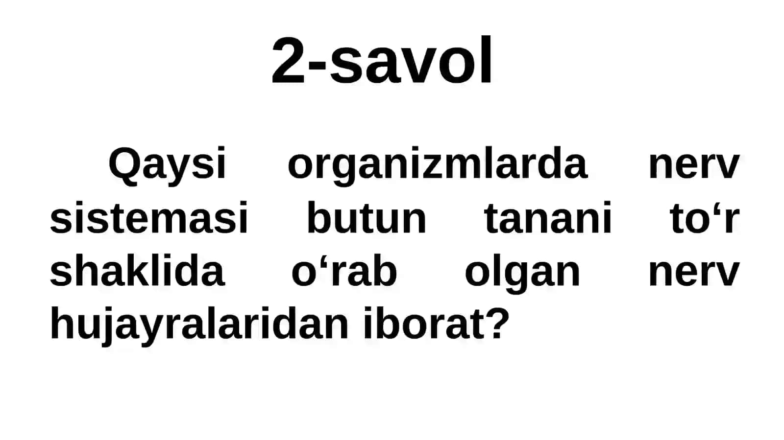 TIRIK ORGANIZMLARDAO‘Z-O‘ZINI IDORA QILISH ORGANLARI: GUMORAL VA NERV SISTEMASIEVOLUTSIYASI 4