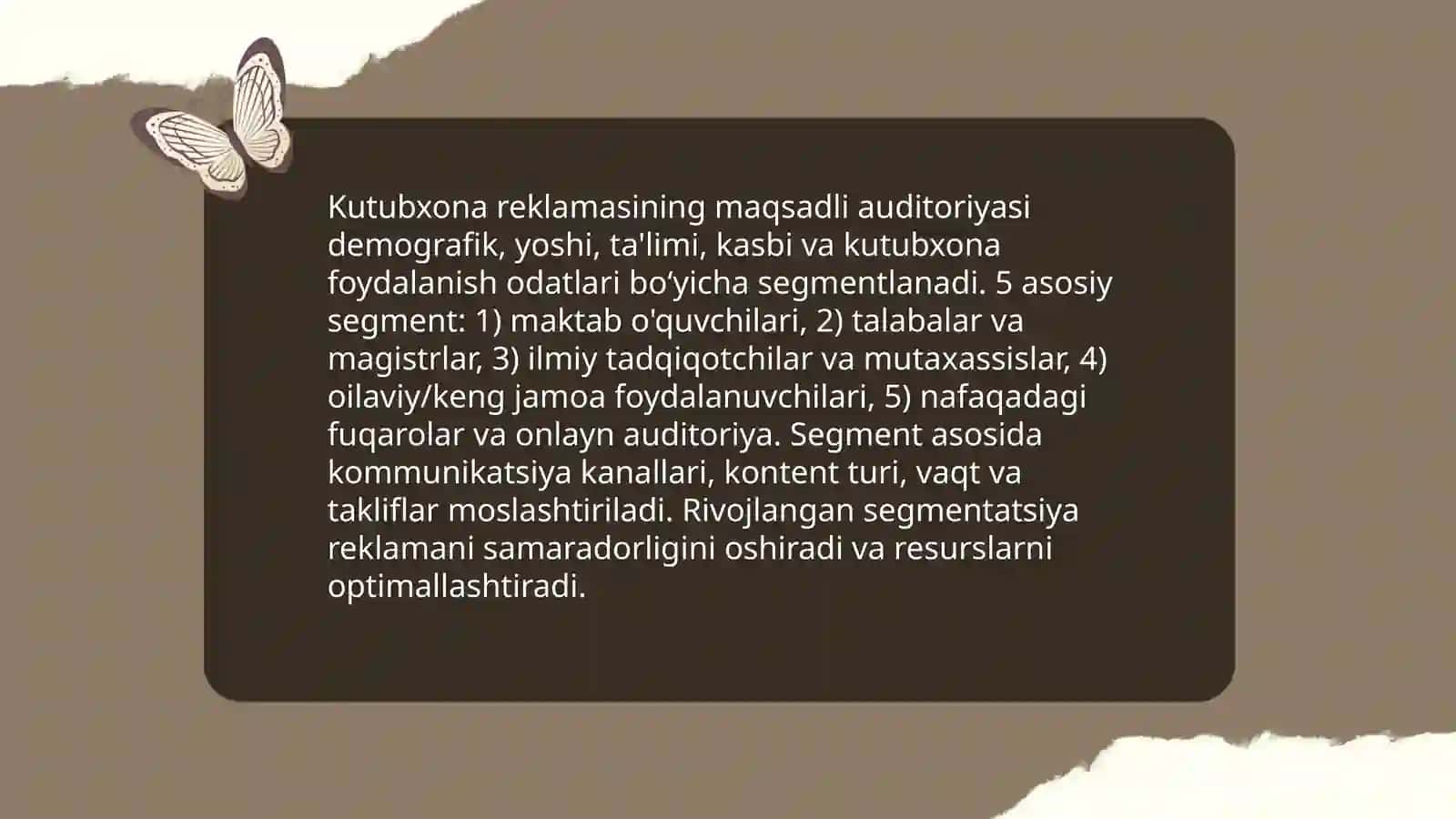 Axborot kutubxona faoliyati muassasalari reklamasining o'ziga xos xususiyatlari 4