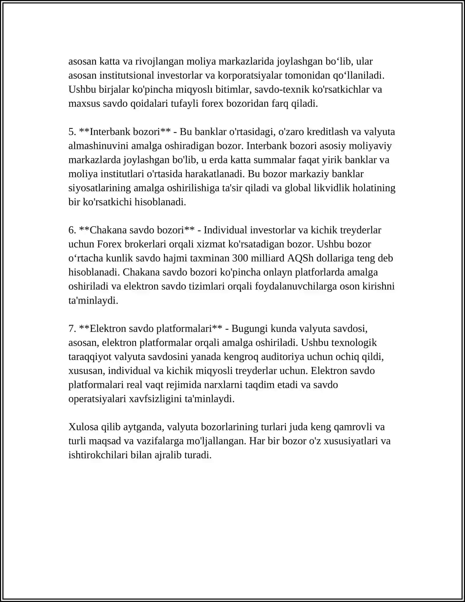 UZBEKISTON RESPUBLIKASINING XALQARO VALYUTA OPERATSIYALARI 4