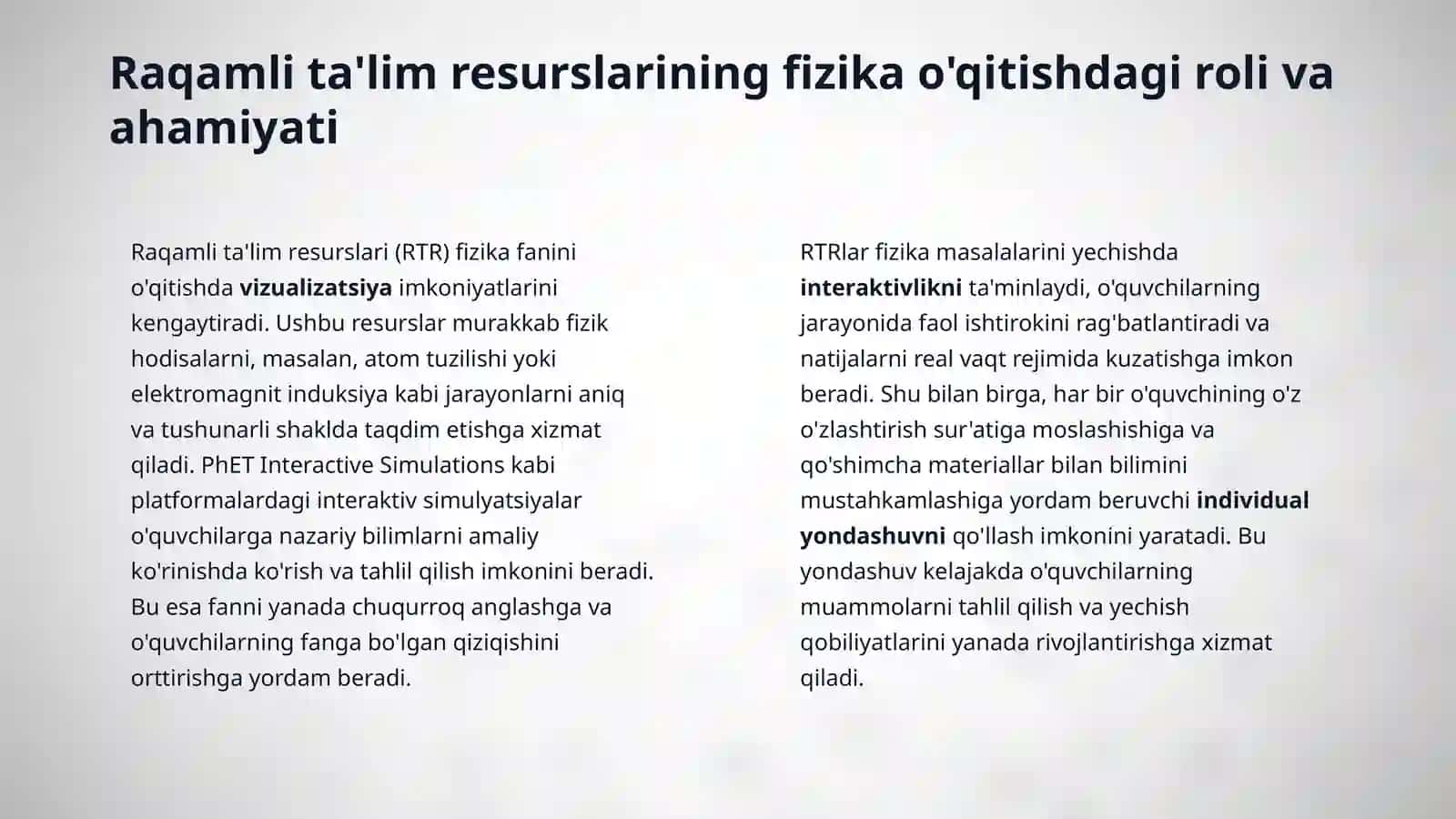 Raqamli ta'lim resurslari asosida fizika fanidan masalalar yechish orqali oʻquvchilarning kognitiv faoliyatini rivojlantirish 4