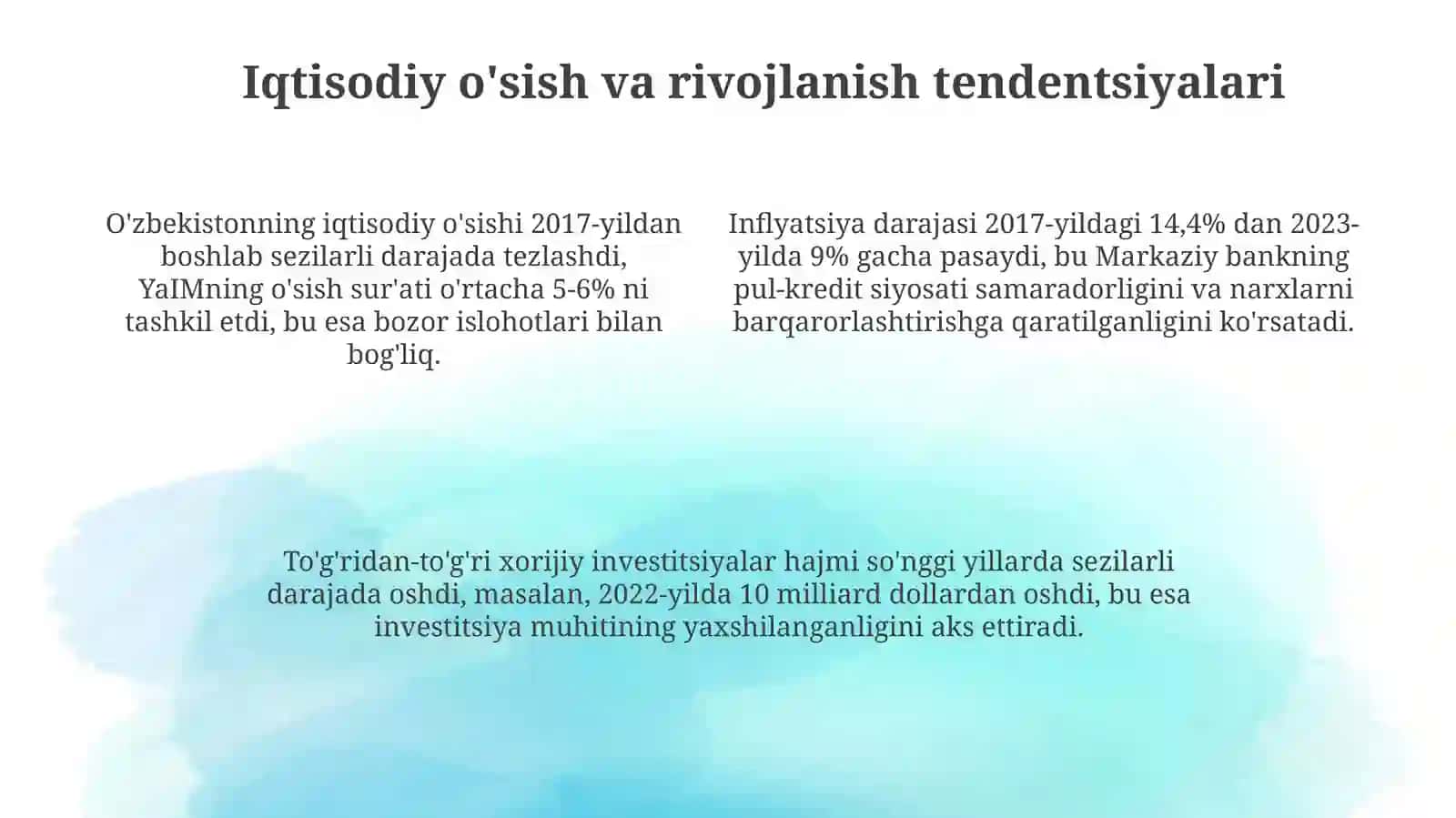 O'zbekiston iqtisodiyotining umumiy ko'rinishi 4