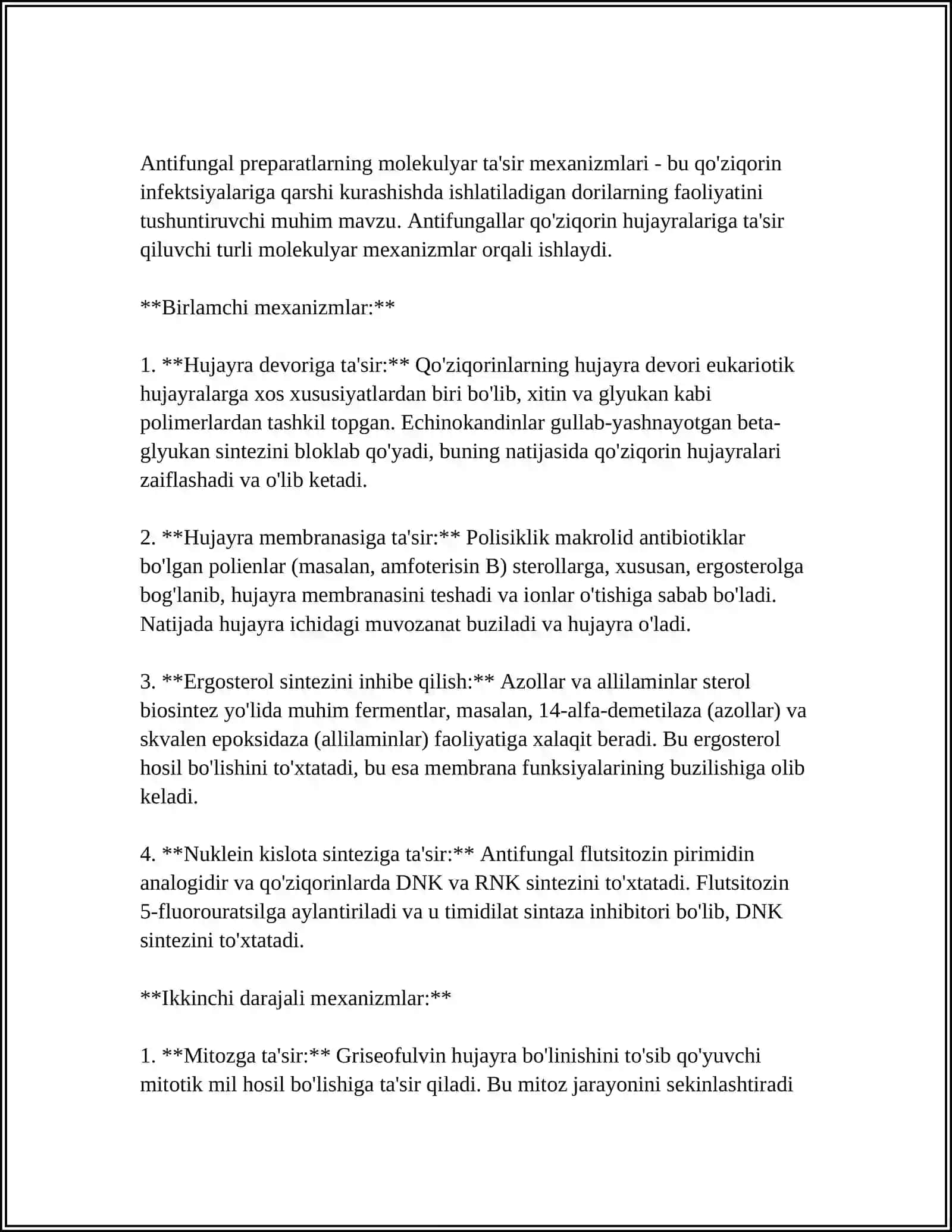 ZAMBURUG‘LARGA QARSHI DORI VOSITALARINI KLINIK FARMOKOLOGIK HARAKTERISTIKASI VA ULARNI QO‘LLANISHI 4