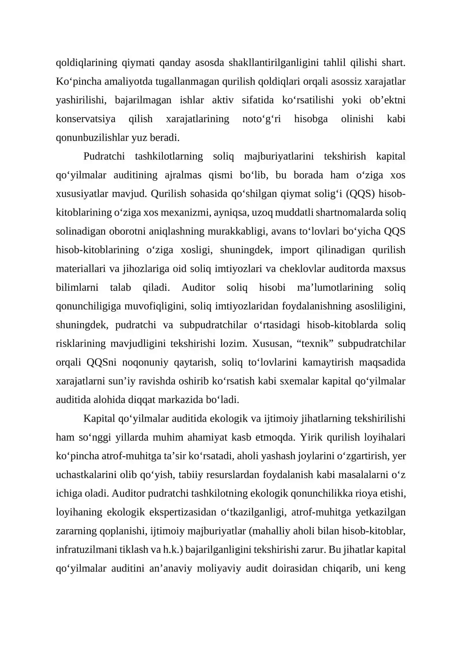 Kapital qo‘yilmalar auditi o‘tkazish xususiyatlari 4