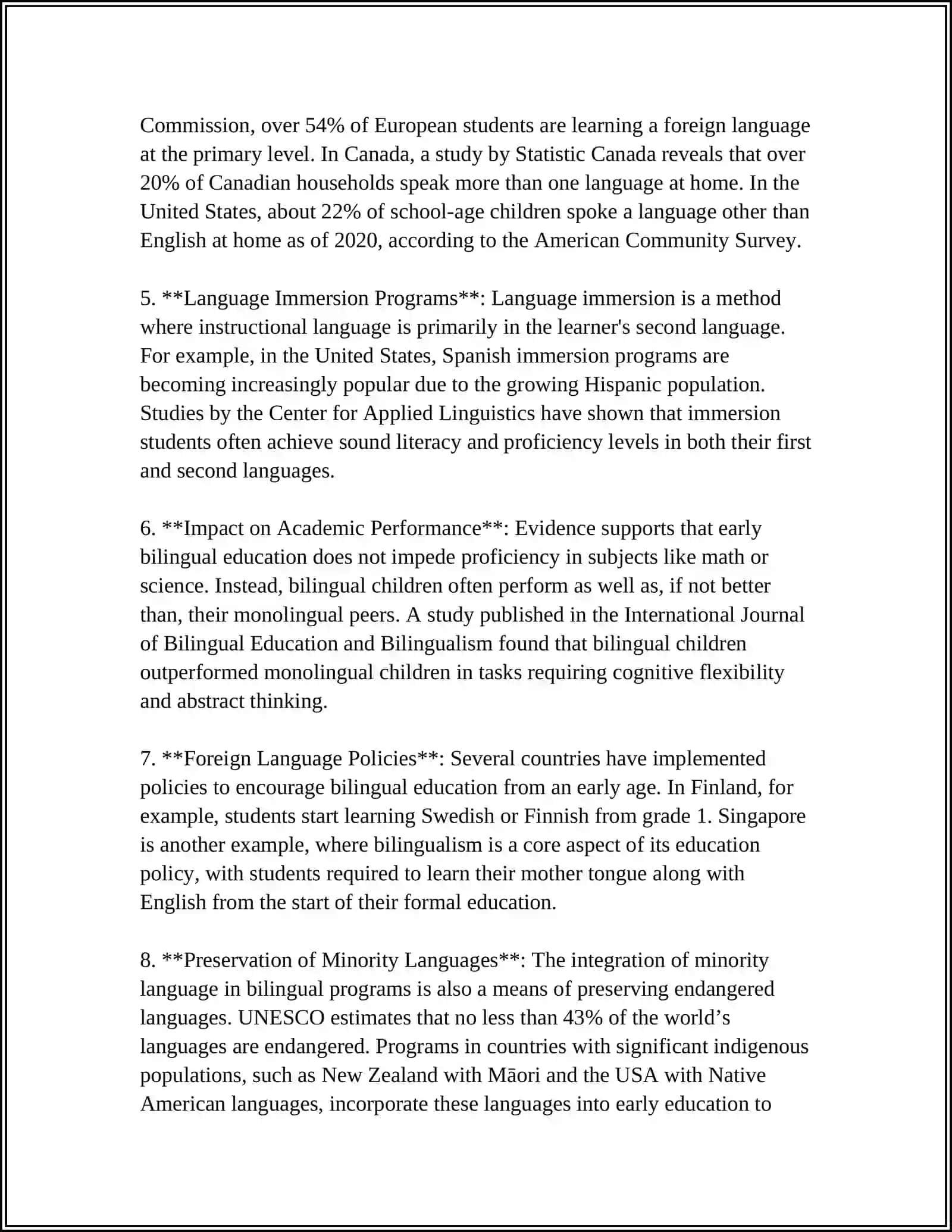 Early Childhood Bilingual Education 4