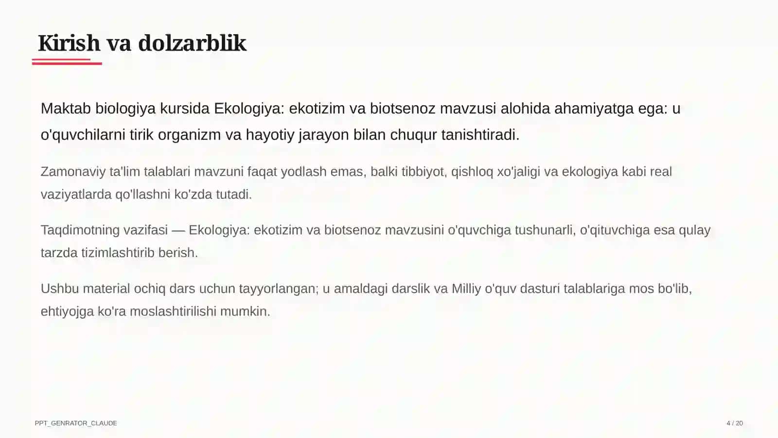Ekologiya: ekotizim va biotsenoz (10-sinf) 4
