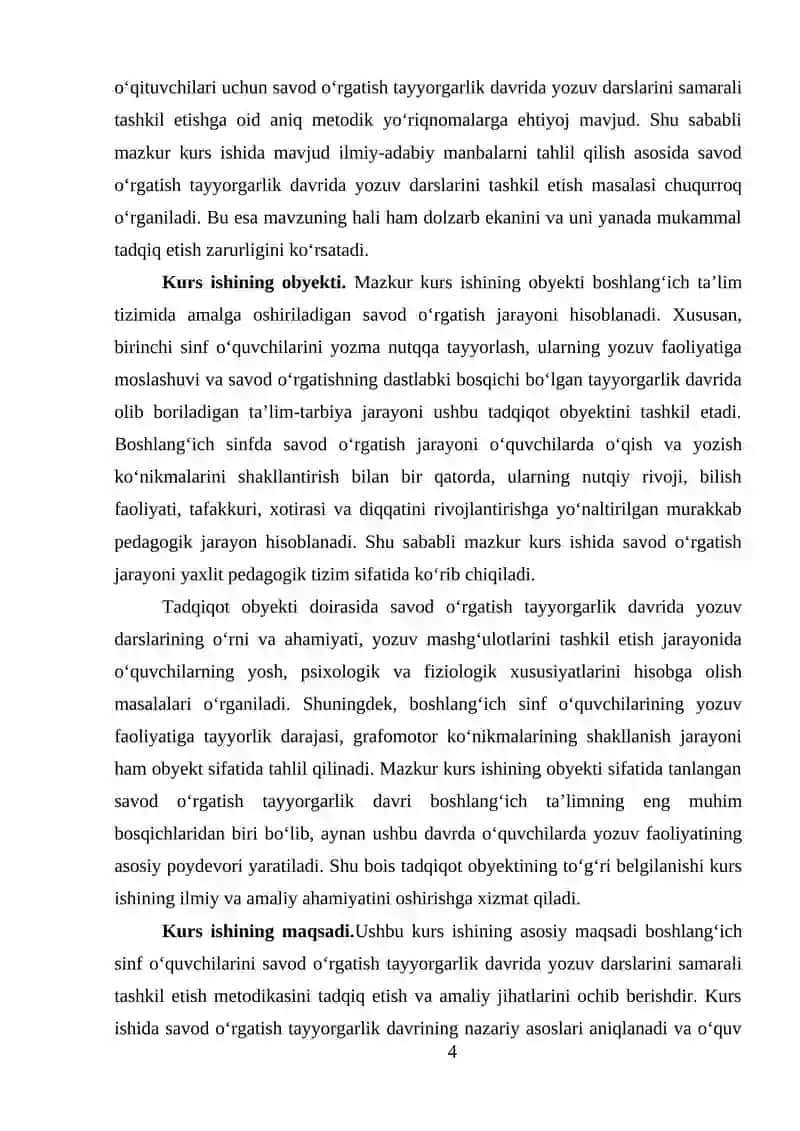 Savod o'rgatish tayyarlov davri yozuv darslarini tashkil qilish 4