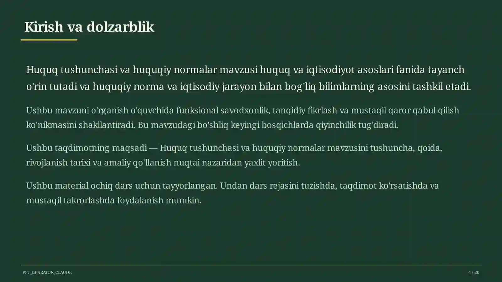 Huquq tushunchasi va huquqiy normalar (9-sinf) 4