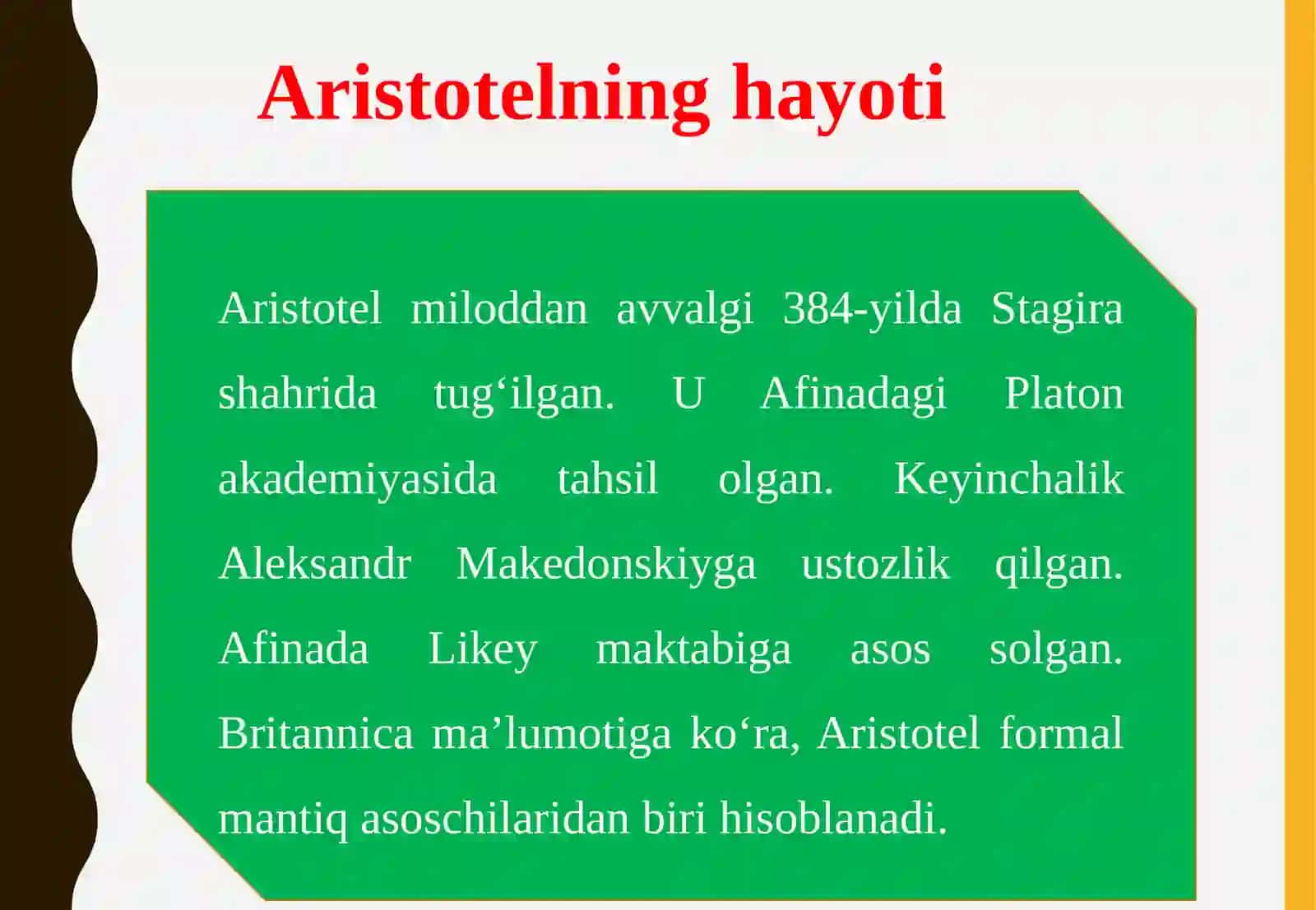 Aristotel falsafasi va uning mazmuni 4