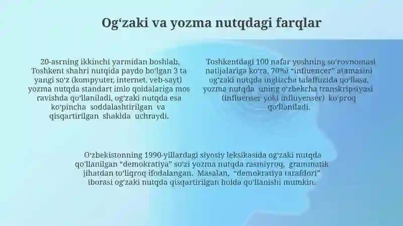 Chetdan kirgan atama va soha so'zlarini og'zaki va yozma shaklini tushuntirish 4