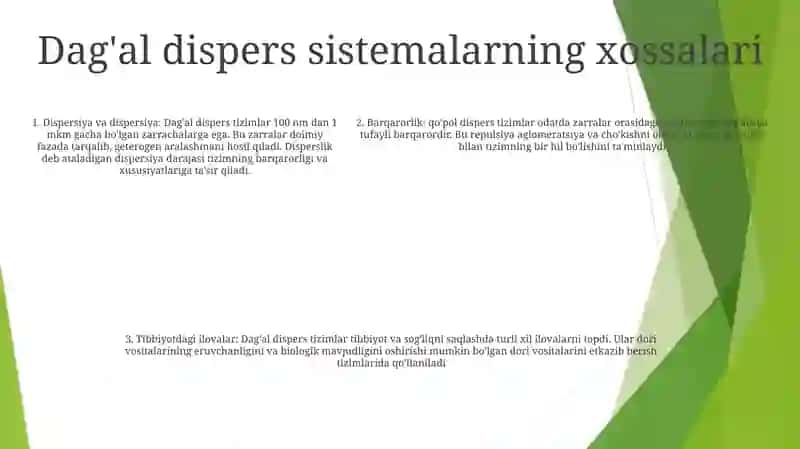 DagʻAl Dispers Sistemalarning Xossalari. Ularni Tibbiyot Va Tibbiy Profilaktikada Ishlatilishi 4