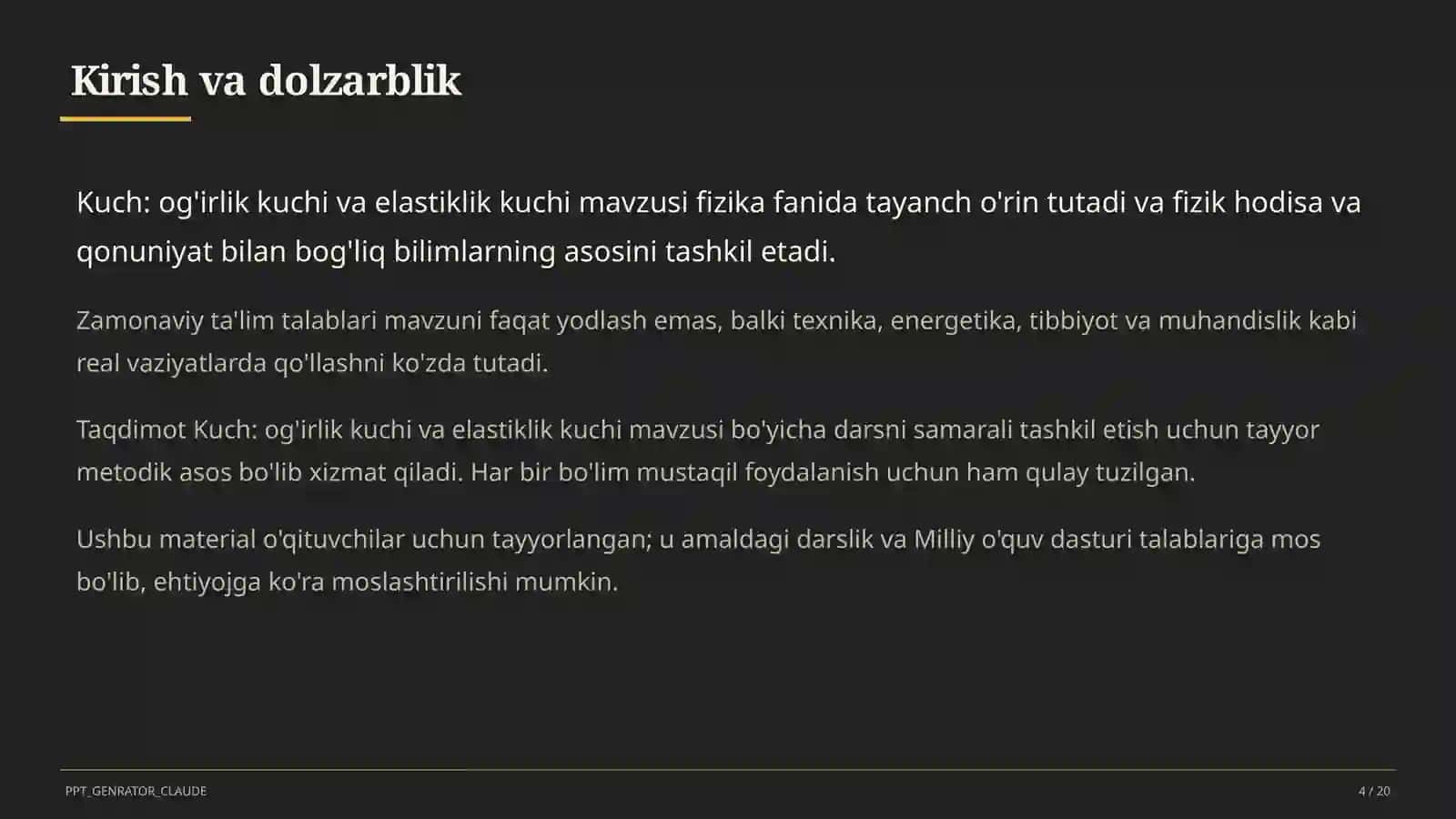 Fizika (6–11) — o'qituvchilar uchun 4