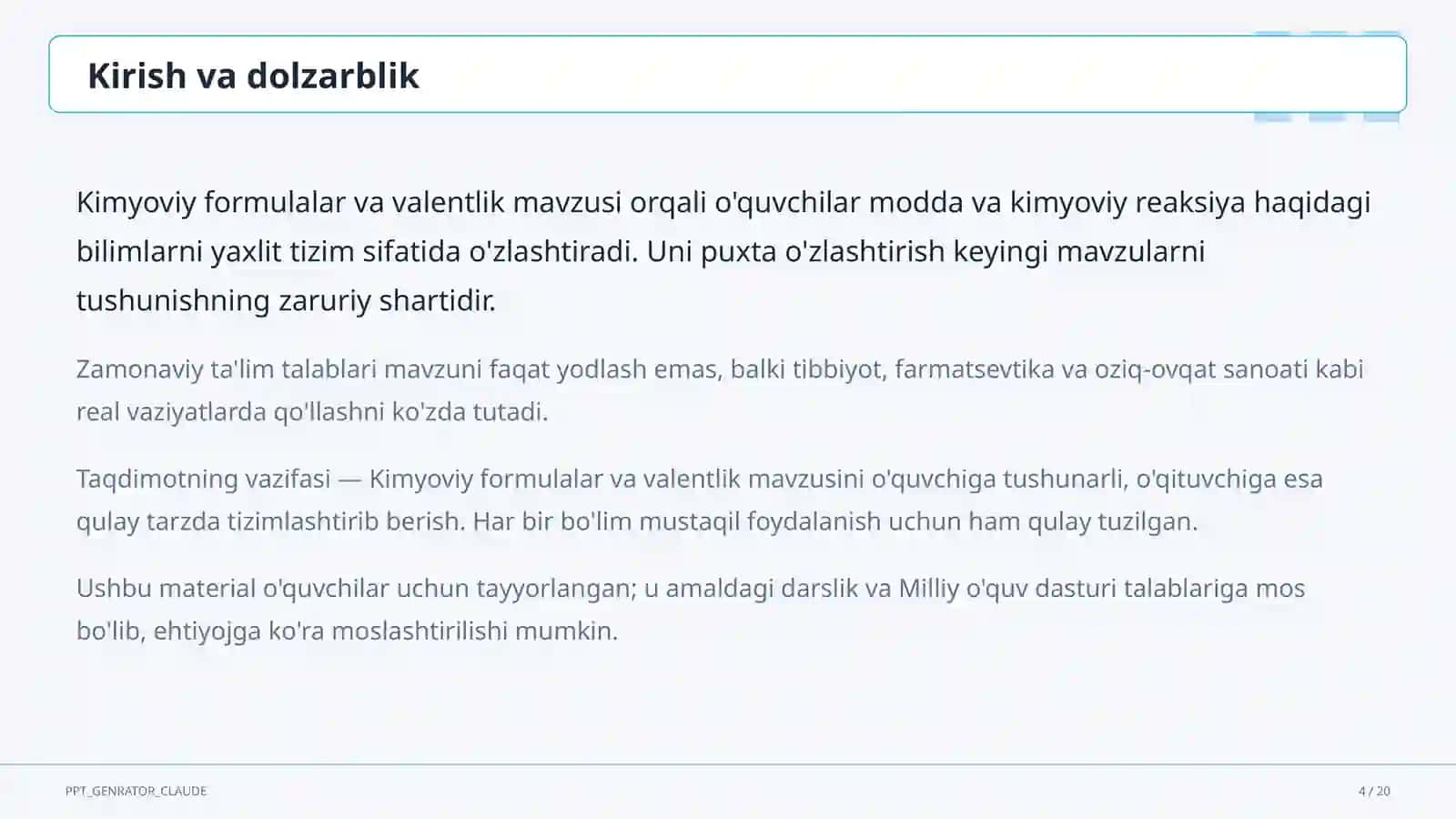 Kimyoviy formulalar va valentlik (7-sinf) 4