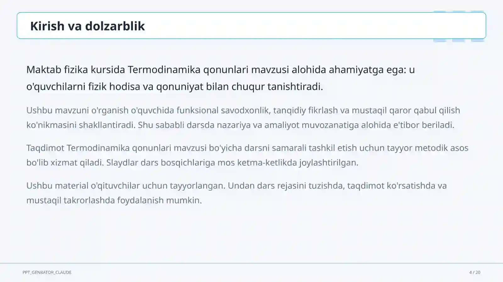Termodinamika qonunlari (10-sinf) 4