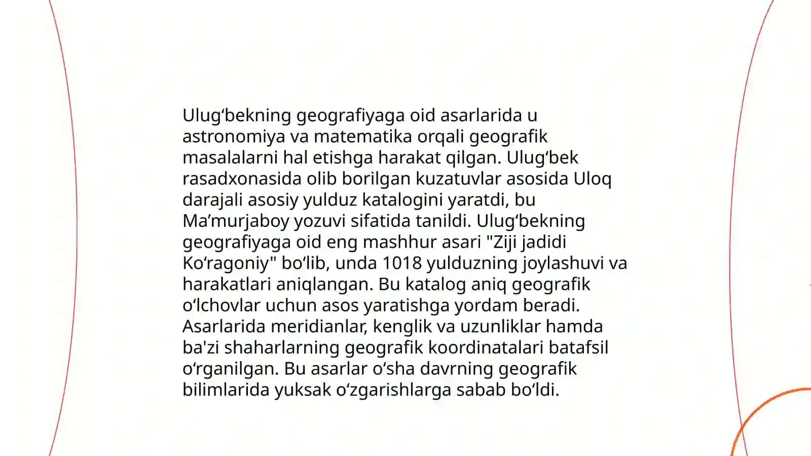 Mirzo Ulugʻbekning oʻrta Osiyo geografiyasiga qoʻshgan hissasi 4