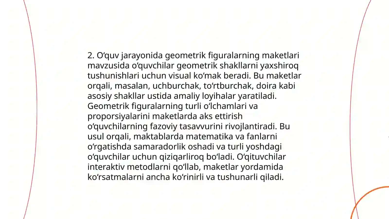 Geometriya elementlari mavzusini o'rganishda ko'rgazma qurollardan foydalanish 4