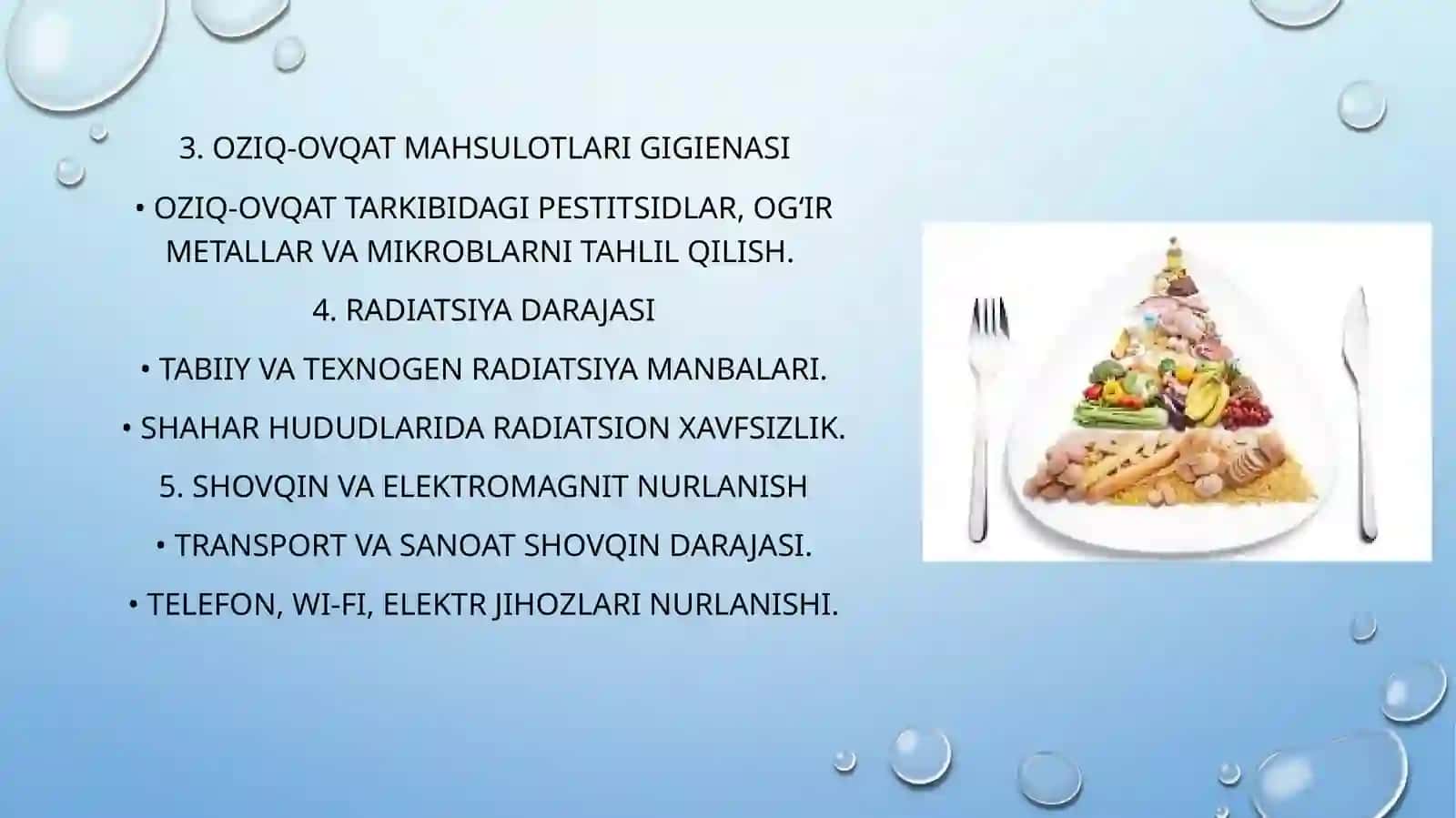 Shaxar muhitiga gigienik tarif 4