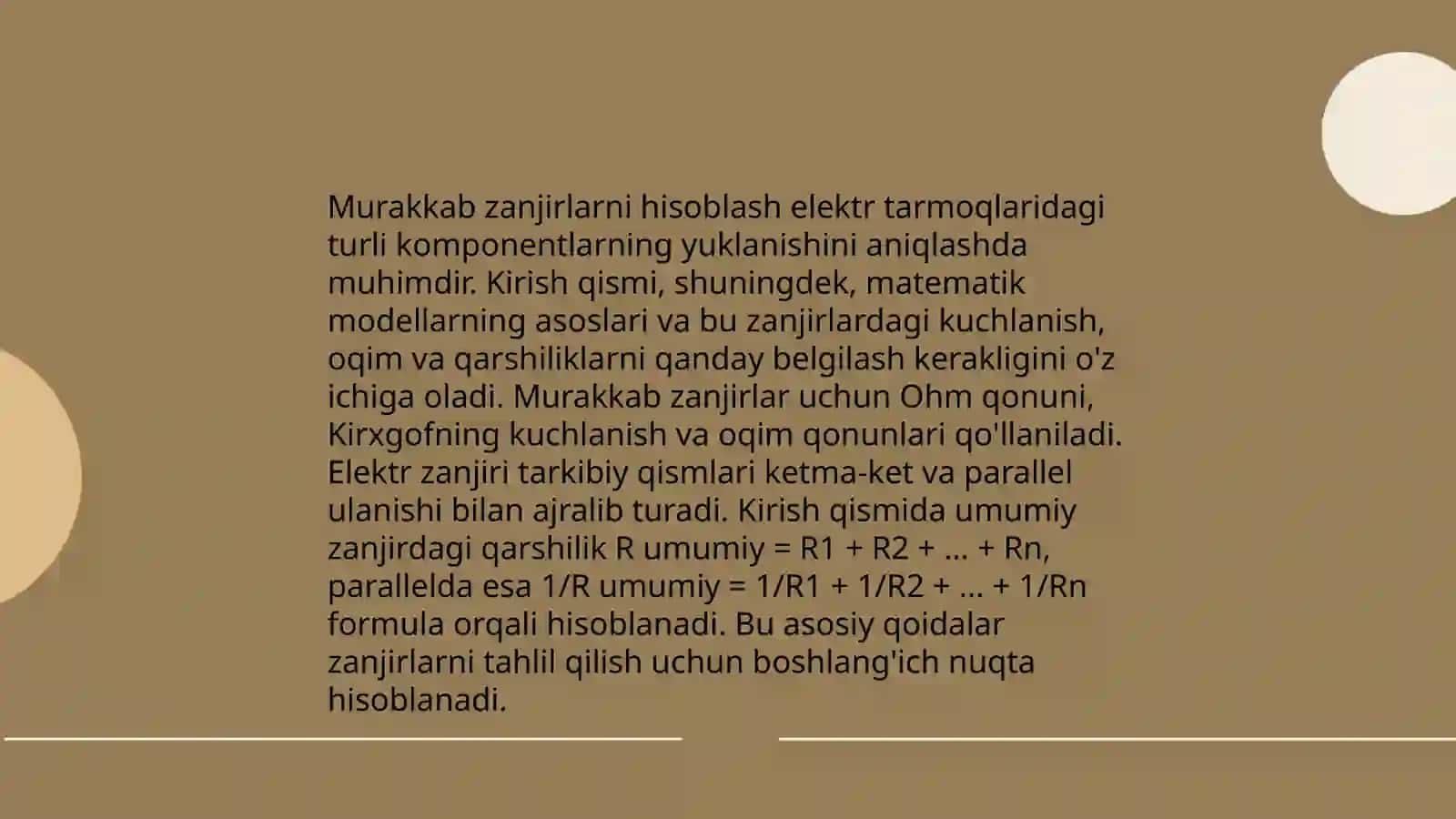 Murakkab zanjirlarni hisoblash usullari va ularni qiyosiy taqqoslash 4