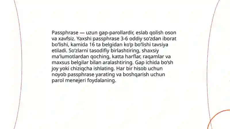 Parol tanlashning eng oddiy qoidalari 4