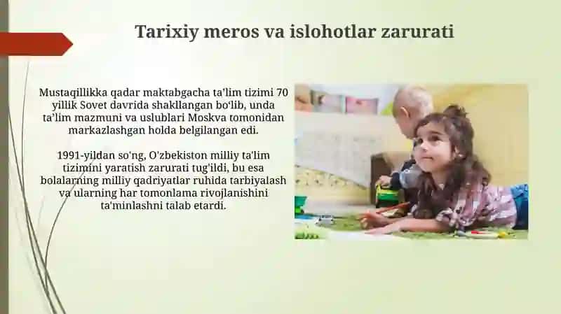 Oʻzbekiston mustaqillikka erishgandan keyingi maktabgacha taʼlim 4