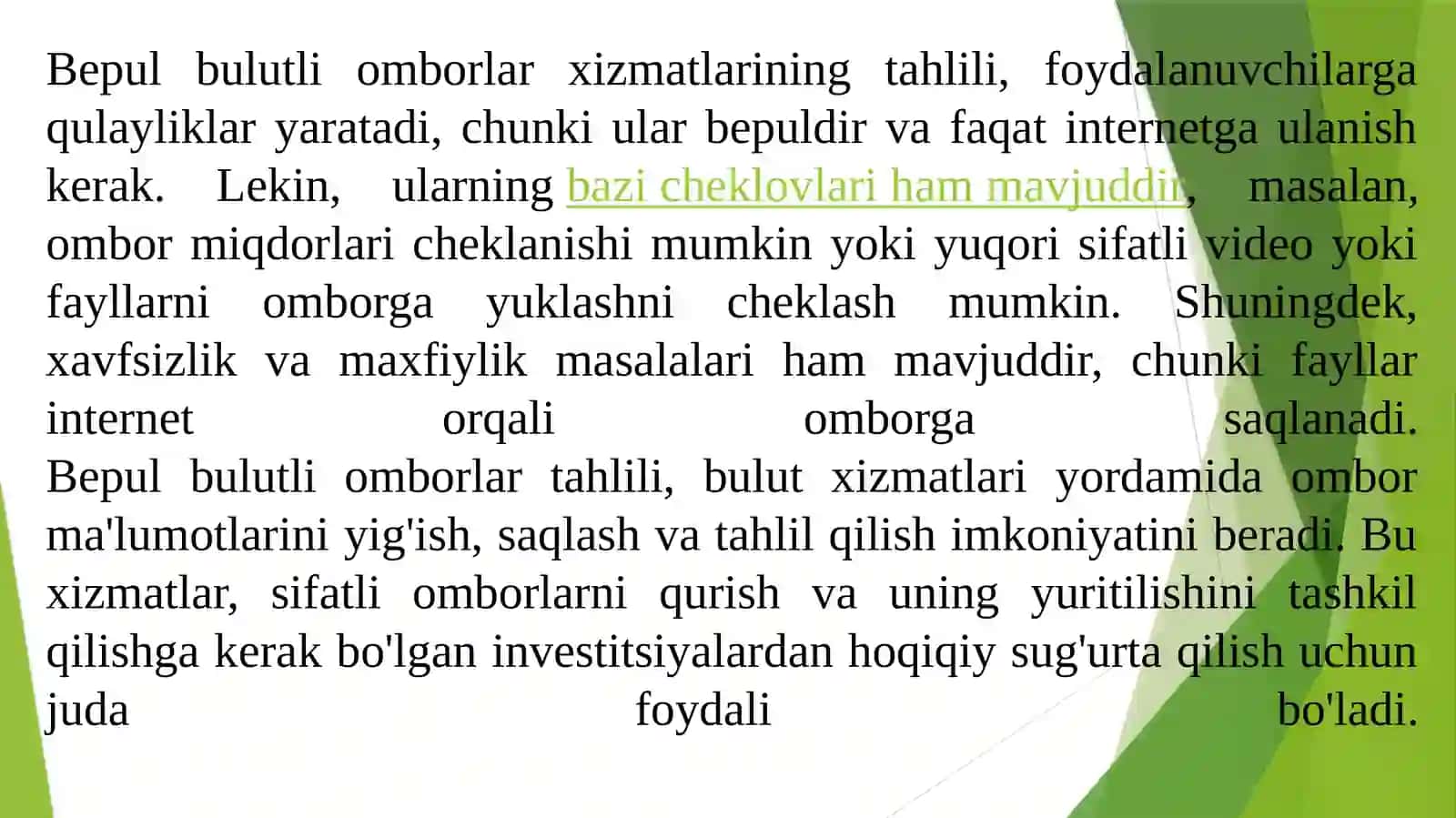 Bepul bulutli omborlar tahlili 4